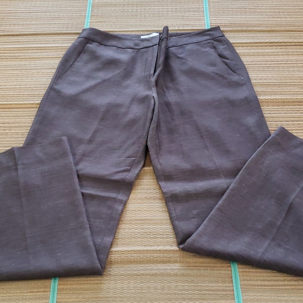 Women's Brown silk linen pants